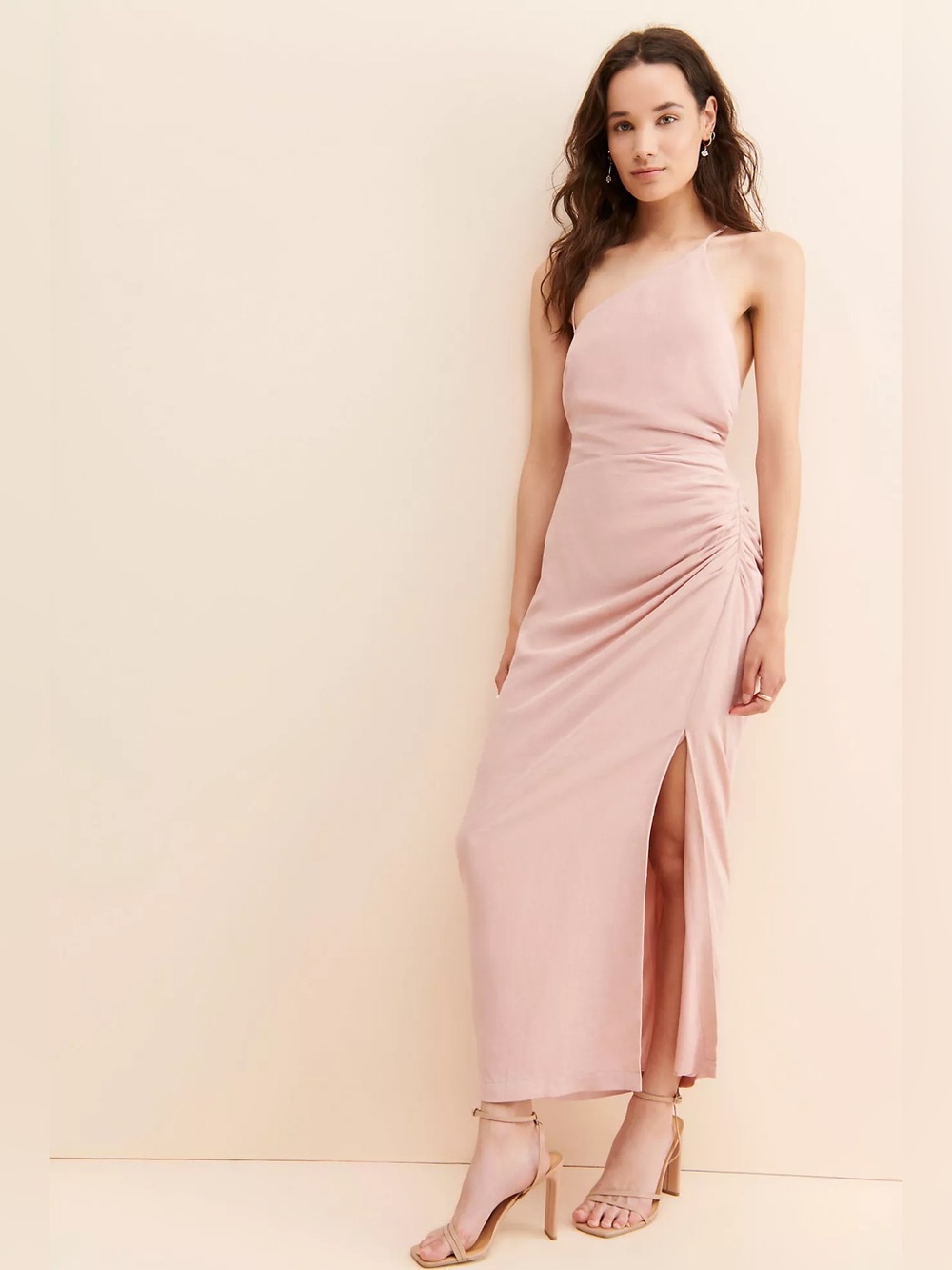 Anthropologie Ruched Asymmetrical Dress